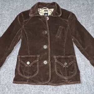 GAP Kids Vintage 2000s Brown Corduroy Cord Lined Jacket Coat sz 8 Y2K stretch